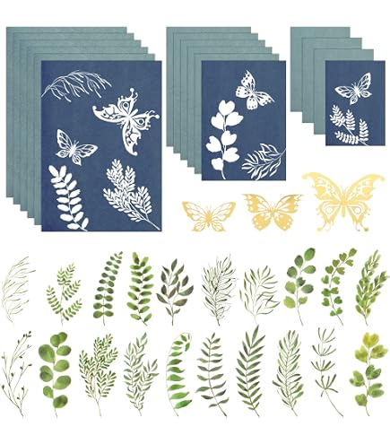 QUARKZMAN Cyanotype Paper,12 Fogli Kit Carta per Stampa Solare Carta per Arte Blu ad Alta Sensibilità con Pannello Acrilico per Progetto Artistico Fai da Te per Adulti, 11,7x8,3 (A4