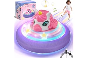 SOGAWEBB Lehoo Castle Unicorn Hover Football for Girls, Air Power Soccer Ball with LED Lights & Rechargeable Battery, Indoor Play Toy, Christmas Birthday Gift for Toddler Boys Girls Age 3 4 5 6 7 8