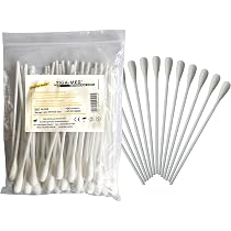 CMJ Medizinische Tupfer Extra Lang – 100 Stück, 15 Cm, Mit Holzgriff, Sterile Einmal-Wattestäbchen