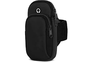 moex Handytasche Joggen für OnePlus Nord Sportarmband Handy aus Neopren, Handyhalterung Arm zum Laufen Sport Armband, Laufarmband mit 2 Fächern, Lauftasche Jogging - Schwarz