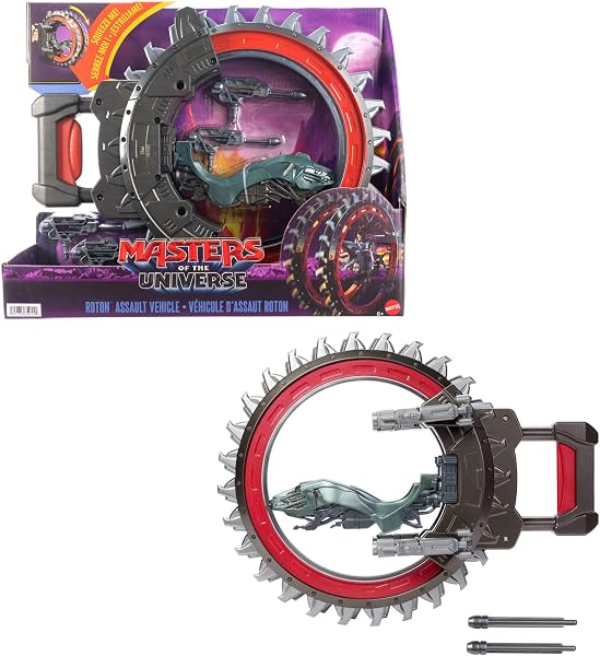 Masters of The Universe Vehículo Roton de la película de 2026, Compatible con Figuras de la Serie Origins de 13,97 cm, 2 Cuchillas giratorias y lanzadores con 4 proyectiles, JKJ05 - 1