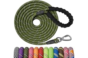 Kdsvakd Training Lead For Dogs, 3m / 10ft Long Rope Dog Lead with carabiner clip and padded handle, Recall Durable Lead Duty Check Cord For Puppy, Small, Medium, Large Dog