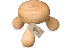 MASSAGE-EXPERT Massaggiatore manuale in legno per massaggi singoli o di coppia per rilassare schiena, collo, braccia e gambe, massima igiene grazie alla superficie resistente agli oli