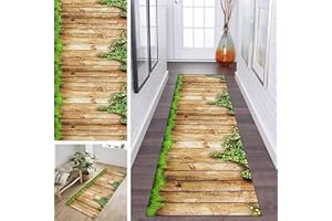 ‎ZDYHMRJ Teppich Läufer Flur rutschfest 3D Holzmaserung Korridor Teppichläufer Waschbar Modern Küche Schlafzimmer Wohnzimmer Läufer Teppich Breite 40cm/ 50cm/ 60cm/ 70cm/ 80cm/ 90cm/ 100cm ( Size : 80x200cm )