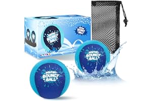 Vasmeiy Wasser Sprungball, 2 Stück Wasserspringender Ball, Wiederverwendbarer Wasserfestes Strandspielzeug, Ø55mm, Springen auf Wasser, Wasserspielzeug Kinder für Strand Meer und Schwimmbad