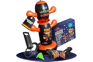 LULULEARN Boxsack Kinder [Drehbares Oberteil] – Boxsack stehend ab 3 Jahren | Standboxsack mit Boxhandschuhen | Für Jungen & Mädchen, Boxen, Karate & Taekwondo