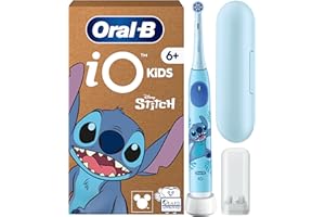 Oral-B iO Kids Disney Stitch Brosse A Dents Electrique Pour Enfants Dès 6 Ans plus, Brossage En Douceur Avec 3 Modes Et Minuteur Musical, Brossette De Rechange Oral B, Etui De Voyage, Carton