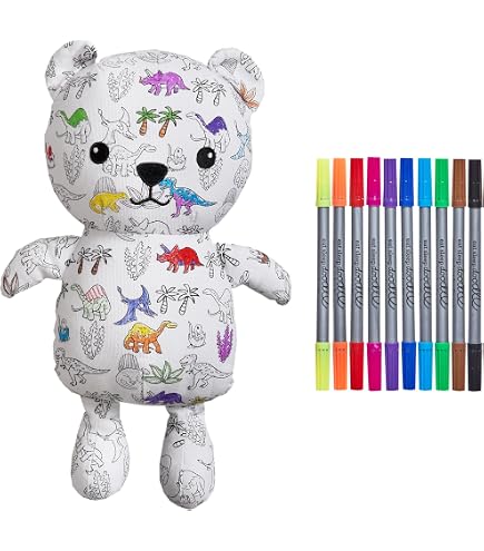 CRAYOLA Colour Me Plush - Peluche Chiot à Colorier Avec 3 Feutres Lavables, Activité Créative Pour Enfants Dès 3 Ans