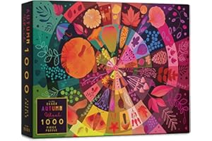 Elena Essex 1000 Piece Jigsaw Puzzles for Adults - Autumn Wheel/Puzzle/Jigsaws 1000 Pieces for Adults/autumn mushroom pumpkin halloween puzzle/Puzzles Size 70x50cm