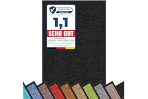 CASA PURA Wycieraczka Rhine | sprawdzona pod kątem zawartości substancji szkodliwych | nadająca się do prania i bardzo wydajna wycieraczka | mata do wycierania z antypoślizgowym spodem | mata do drzwi w wielu rozmiarach i kolorach (60 x 90 cm, czarna)