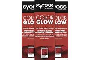 ‎SYOSS Syoss Color Glow Pflegende Haartönung Pompeian Red Pantone 18-1658 (3 x 100 ml), semi-permanente Coloration für strahlende Farbintensität bis zu 8 Haarwäschen, ohne das Haar zu schädigen