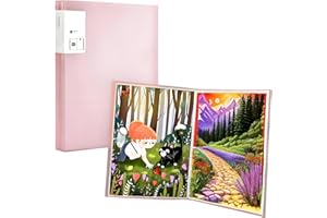 LANKYBOX A3 Diamond Painting Bilder Album, Diamond Painting Mappe, Sichtbuch in kunstmappe für Aufbewahrung Diamant Malerei Bilder, Sammelmappe mit 30 Taschen für Diamant Bilder von 30 x 40 cm oder Kleiner