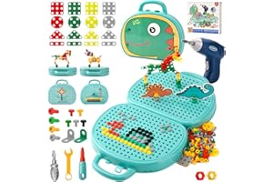 DAOUZL Juego de Herramientas para Niños, Caja Mágica de Juguetes con Taladro, Regalo para Niña Niño 3 4 5 Años (B)