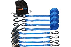 AUTOFONDER Ratchet Tie Down Straps 4 Pack, 25mm*4.5m Ratchet Straps With Hooks,450kg Break Strength Small Ratchet Straps For Motorcycle,Roof Rack Straps, Cargo Straps Ratchetin For Bag