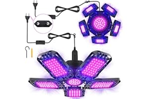TENDIST 2 Pièces Lumiere Noire UV Déformable à LED 100 W, Lampe UV LED avec Prise et Interrupteur, éclairage Noir pour Jeux de Lumiere pour Soiree, Décoration d'Halloween, éclairage de Scène