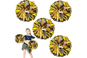 HOLENGS 4 st uppgraderade 30,48 cm metalliska Cheerleader pompoms Cheer Poms för barn vuxna, hejande trupp pompoms för skola sportspel dansfest