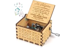 boocooberg Christmas Daughter Gift,Daughter Gifts From Dad,Gifts For Daughter,Music Box Hand Crank Engraved Musical Box,Daughter Birthday Gifts,You Are My Sunshine Music Box (Daughter From Dad)