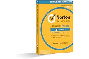 NortonLifeLock Security Deluxe 2018 - Antivirus 1 an pour PC, Mac, smartphone ou tablette, sous Windows, Mac OS, Android ou iOS - 3 appareils - Envoi postal