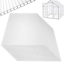 Plaques Alvéolaires Polycarbonate Transparent – 10" – Résistantes Aux UV, Isolantes, Découpables – Pour Serre, Jardin, Abri Voiture, Auvent