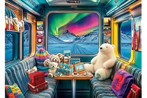 BESDRETOR Puzzles 1000 Pieces for Adults jigsaw puzzles for adults- Arctic Train Romantic Aurora Tour -1000 Piece Puzzle Classic Educational Games Beautiful Decoration Puzzle