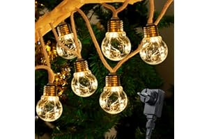 ‎AUEZONA Lichterkette Innen Aussen Mit 16 Glühbirnen, 8.2M Lichterkette Strom Innen, Warmweiß Lichterkette Aussen Wetterfest IP44, 8 Modi LED Lichterkette Outdoor für Weihnachten, Gärten, Terrasse, Balkon