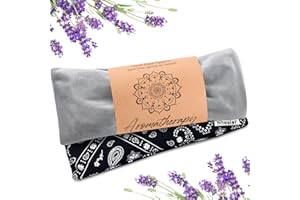 Hihealer Eye Pillow with Extra Cover Yoga Meditation Accessories Lavender Aromatherapy Weighted Eye Mask for Sleeping, Yoga, Meditation, Self Care Relaxation Gifts for Women, Mom (Black)