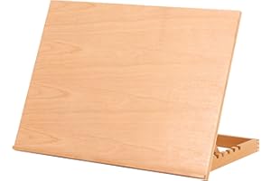 Desk Easel - Large Adjustable A2 Desktop Table Easel Craft Workstation, Beechwood Table Easel Drawing Board, Craft Art Painting Holder Display