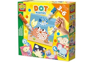 SES Creative 14602 - Dot-Marker mit 6 Ausmalseiten - Punktekunst gestalten - 3 XXL Dot Marker - Große Punkte Machen - Für Kinder Ab 3 Jahren, Gelb, Orange, Blau