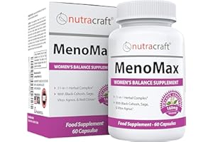 NUTRACRAFT MenoMax #1 Women’s Balance Supplement | 11-in-1 Black Cohosh Complex with Red Clover, Sage, Dong Quai, Vitex Agnus Castus & More | Non-GMO | 60 Capsules