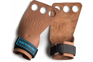 Earwaves ® Rex Grips 2 & 3 Agujeros - Calleras de Cuero para Gimnásticos, Calistenia, Dominadas, Pull ups, Muscle ups, C2B, T2B, Barra, Anillas, etc.