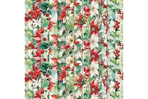 MTBRICEY 24 Feuilles Matériel Scrapbooking en Papier Accessoires Décoratifs Bricolage Papeterie Papier à Motifs de Noël pour Décor Noël Festival Carte de Vœux Journal Plan Artisanat Album Photo d'artisanat