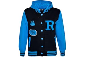 A2Z4KIDS A2Z 4 Kids® Bambini Ragazze Ragazzi R Fashion Fox Baseball Con Cappuccio Giacca Varsity Felpa Con Cappuccio Nuova Etá 2 3 4 5 6 7 8 9 10 11 12 13 Anni