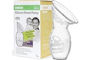 haakaa Silikonowy laktator 100 ml, przezroczysty, ręczny laktator, przenośna ręczna pompka piersiowa, zdrowa i nieszkodliwa