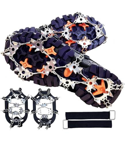 Crampons Antidérapants Pour Chaussures - 10 Pointes En Acier Inox - Taille M/L/XL - Pour Marche Sur Glace, Randonnée Hiver