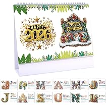 Diamantmalerei Papierkalender 2026 - DIY Tischkalender Mit Diamond Art