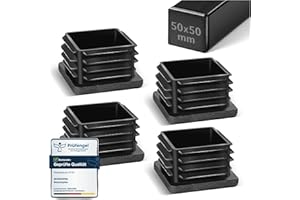 moinkerin Bouchons à Lamelles 50X50mm Bouchon de Tube Carré pour Tuyau Métalliques, Chaises, Canapés, Tables et étagères 4 Pièces Bouchon Tube carré