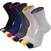 PUTUO Socks Fingers Men Cotton Sports Socks, Men Five Toe Socks, 3/4/5 Pairs