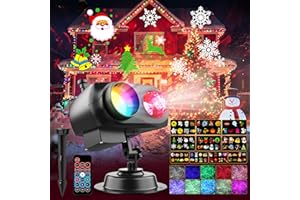 FOVENDI Projecteur Noel Exterieur pour Fenêtre Étanche 2en1 Projecteur de Noel Avec 10HD Films et 10 Couleurs Vagues de Mer Avec Télécommande et Minuterie Pour Vacances Fêtes Décoration Jardin Halloween