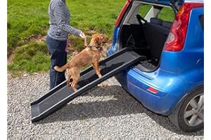 EASIPET Plastic Folding Dog Ramp, Black, 156cm x 40cm x 10cm, Can Carry Up To 90kg (200lbs)