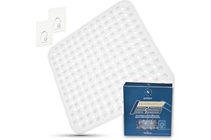 ‎NORDA Norda Duschmatte 53x53cm – rutschfest, Antibakteriell & Sicher, inkl. Aufhängung – Duschmatte rutschfest für Erwachsene & Kinder – Maschinenfest & BPA-frei