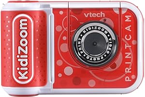 VTech KidiZoom PrintCam (Rojo), Cámara Digital para Niños con Impresora Integrada, Cámara para Niños con Efectos Especiales y Juegos Divertidos, Cámara Digital para Niños con Batería Recargable,