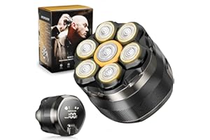 Head Shavers for Men, Dyoonoer Waterproof Cordless Head Shavers for Bald Men, Rechargeable 7D Flexible Electric Head Shaver with Magnetic Blade Head, Wet Dry Use Rotary Head Shaver with LED Display