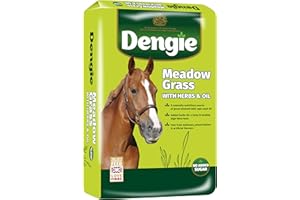 Dengie Meadow Grass with Herbs & Oil 15kg Conditioning Horse Feed - Soft Chaff for Fussy Horses - Molasses Free - Includes Tasty Herbs