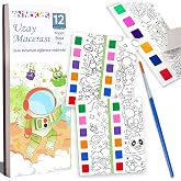 Animokids Color Crawler Watercolor Book + Brush, 12 Page Coloring Book, Activity Coloring Set, New Generation Watercolor for Kids