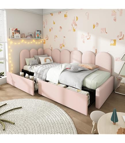 Lit Enfant 90x200cm Avec LED - Rembourré Et Sommier à Lattes, Style Moderne