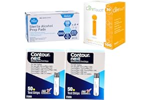 SMART BUNDLES Kit Completo Contour Next - Strisce Reattive, Salviette Monouso e Lancette Pungidito per Glicemia - Gestisci il Diabete con Precisione e Sicurezza - Misuratore Glicemia Avanzato - 100 Unità