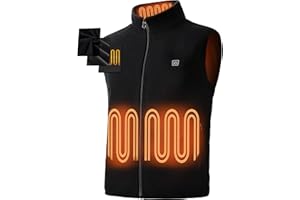 burngogo Beheizbare Weste Heizweste Herren Damen 6 Zonen Heizung 3 Temperaturregler Beheizte Weste (Ohne Powerbank) Beheizbare Jacke
