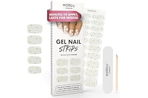 MOYOU LONDON Semi Cured Gel Nail Strips - 20 Pcs. Nail Wraps for Salon-Quality Manicure - Works with Any UV Lamp - Easy to Apply, Trim, & Remove Gel Stickers