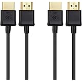 Cable Matters 2-Pack Ultra Thin HDMI Cable (Ultra Slim HDMI Cable) 4K Rated with Ethernet 0.9m