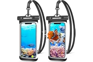 UNBREAKcable Pochette Étanche Smartphone [ Lot de 2], Sac étanche IPX8 pour Téléphone iPhone 14 13 12 11 Pro Plus Max XR XS X 7 8, Galaxy S23 Ultra S22 S21 S20 S10, Huawei, Xiaomi, Jusqu'à 7.0 Pouces